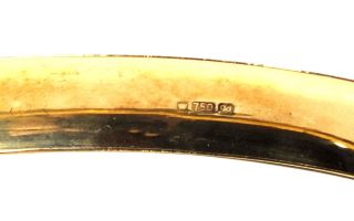 Vintage MALTESE.  750 18ct YELLOW GOLD Diamond Cut Bangle / Bracelet,  8.  53g - W34 3