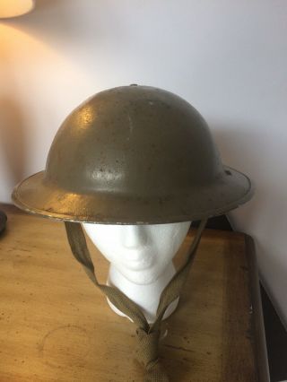 1940 Wwii British Military Steel Helmet - Liner & Chinstrap - Stamped 1940 Bmb