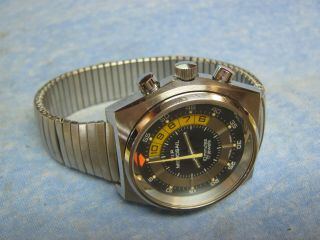 Men ' s Vintage Swiss VIP MEMOSAIL Mechanical Chronograph Watch - Needs Serviced 3