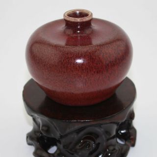 Chinese Antique Old Hand - Carved Porcelain Red Glaze Writing - Brush Washer C01