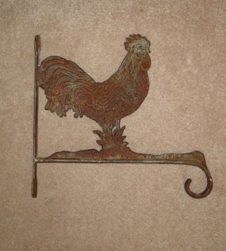 Vintage AMERICAN FOLK ART CAST IRON CHICKEN DOUBLE - SIDED PLANT / CHIME HANGER 2