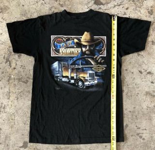 Vintage 1988 3D Emblem Bordentown,  N.  J “The Last Frontier” T - Shirt Sz Small 3