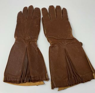 Ww2 British Raf Rcaf Leather Pilots Flight Gloves / / Raf Gloves