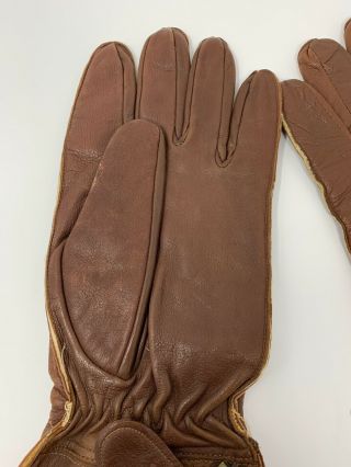 WW2 British RAF RCAF Leather Pilots Flight Gloves / / RAF Gloves 7