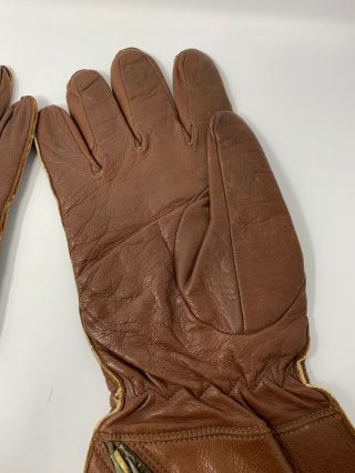 WW2 British RAF RCAF Leather Pilots Flight Gloves / / RAF Gloves 8
