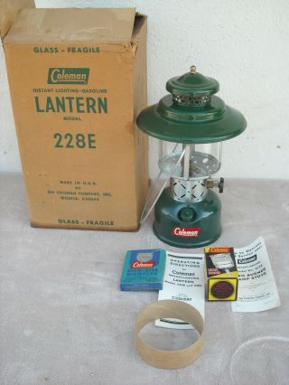 Vintage Coleman Camping Lantern 228e Almost Nos,  3 - 58