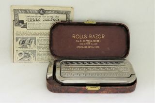 Vintage Rolls Razor Imperial Model No.  3 W/ Box,  Paperwork & Extra Blade England
