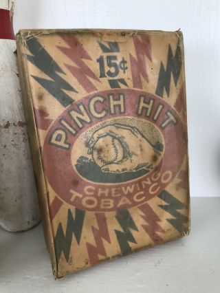 Rare Antique Vtg Bag Early 10s - 20s Pinch Hit Baseball Tobacco Pack Nos