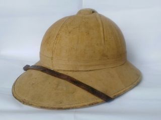 French Ww2 M31 Army Colonial Pith Helmet,  Complete W/chinstrap Rare Marseille