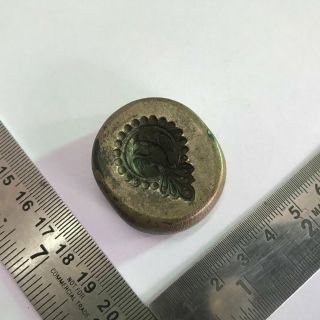 Antique or old bell metal jewelry stamp die seal flower and bird pattern 4