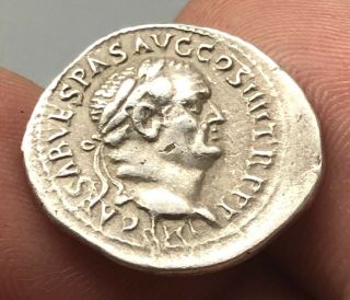 Ancient Roman Vespasian Silver Ar Denarius 69 - 79 Ad