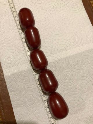 Antique/Vintage Cherry Amber Bakelite Faturan 5 Huge Loose Beads 133 grams 3