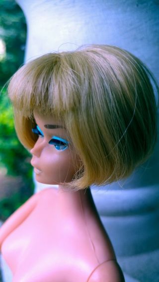 Vintage 1958 American Girl Barbie Doll Ash Blonde Rubber Legs Made In Japan