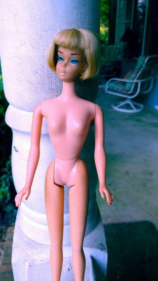 Vintage 1958 American Girl Barbie Doll Ash Blonde Rubber Legs Made in Japan 6