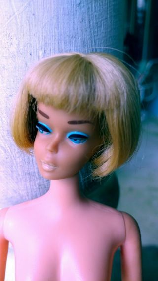 Vintage 1958 American Girl Barbie Doll Ash Blonde Rubber Legs Made in Japan 7
