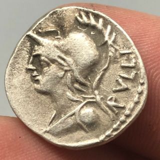 Ancient Roman Republican P Servillius Rullus Ar Denarius Rome 100 Bc