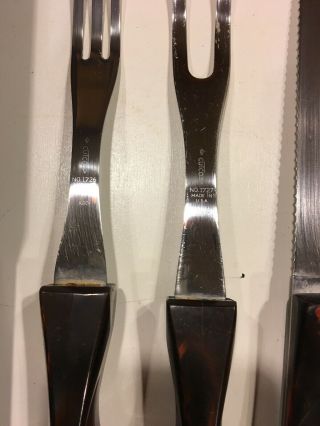 Vintage CUTCO Knives - - 5 Piece set,  Storage Tray AND Carving fork Kit 2 pc 4