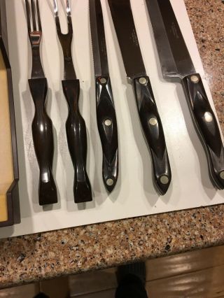Vintage CUTCO Knives - - 5 Piece set,  Storage Tray AND Carving fork Kit 2 pc 5