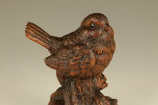 Chinese old boxwood hand carved bird statue figure netsuke 2