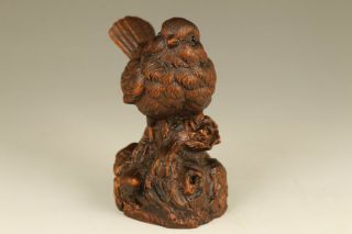 Chinese old boxwood hand carved bird statue figure netsuke 3