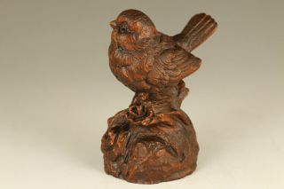 Chinese old boxwood hand carved bird statue figure netsuke 4