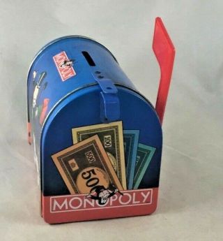 Monopoly Mail Box Coin Bank Tin Vintage 1999 4