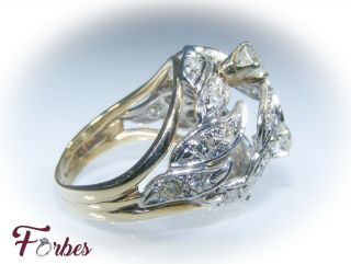 Vintage 1.  38 Carat Domed Swirled Cocktail Ring In 14k White&Yellow Gold 6.  7 Gm 3