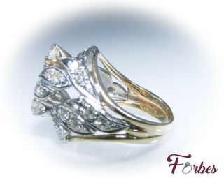 Vintage 1.  38 Carat Domed Swirled Cocktail Ring In 14k White&Yellow Gold 6.  7 Gm 5