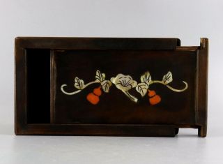 Collect China Antique Boxwood Inlay Conch Hand - Carve Delicate Unique Storage Box