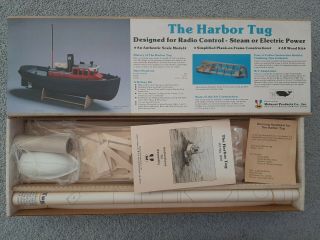 Vintage Midwest Products The Harbor Tug 25 " Wooden Boat Model Kit 956 Nib