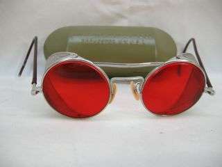 Rochester Optical Co Motorcycle Flying Shooting Riding Ww Ii Sunglasses Goggles