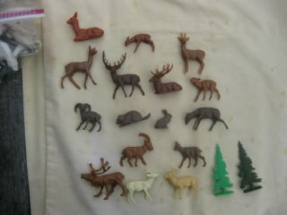 16 Heinerle Manurba Dom Germany Forest Animals Plastic Play Set Figures