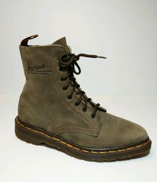 Dr.  Martens 8 Eye Alix Pointy Toe Green Suede Vintage Made In England Uk 5,  Us 7
