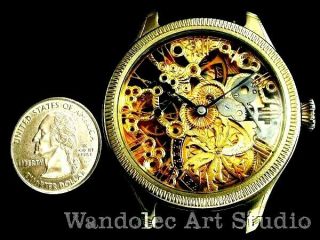 ROLEX Vintage Men ' s Wrist Watch Skeleton Mechanical Noble Design Mens Wristwatch 11