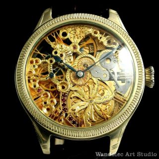 ROLEX Vintage Men ' s Wrist Watch Skeleton Mechanical Noble Design Mens Wristwatch 3