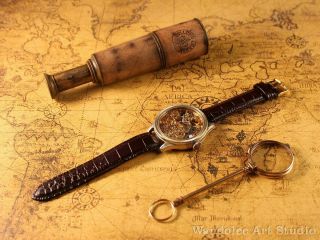 ROLEX Vintage Men ' s Wrist Watch Skeleton Mechanical Noble Design Mens Wristwatch 4