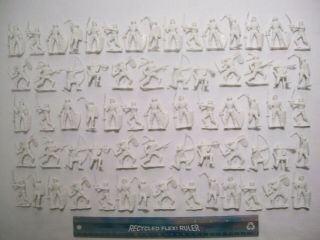 66 Mpc Marx Medieval White Knights Crusaders 54mm 1/32 Plastic Playset