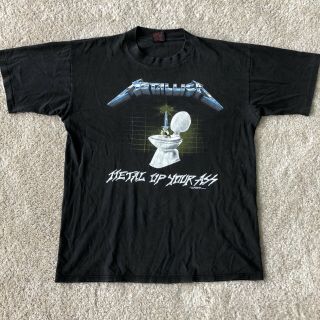 Vintage 1987 1991 Metallica Metal Up Your Ass Ride The Lightning T - Shirt Size L