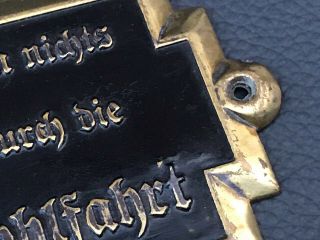 very rare german WWII periode metal door plate 