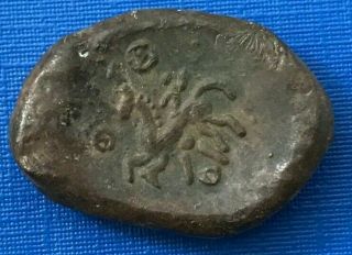 Ancient Celtic Aulerques Eburovices Bronze Coin 1st Century Bc - P389