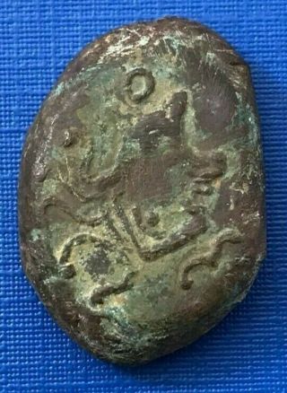 Ancient Celtic Aulerques Eburovices Bronze Coin 1st Century BC - P389 2