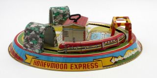 Vintage 1940 - 50s Louis Marx Honeymoon Express Train Set,  Wind - Up Tin,  Nr 5396