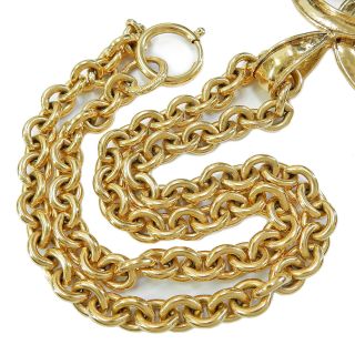 CHANEL Gold Plated CC Logos Charm Vintage Chain Necklace Pendant 4333a Rise - on 4