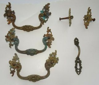 Antique Brass Victorian Fancy Drawer Pulls And Hardware