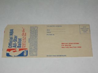 Rare Nba All - Star Ballot Card Vintage 1974