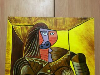 PABLO PICASSO SPANISH ARTIST OIL PAINTING ON CANVAS SIGNED 22.  5 X 29.  5 2