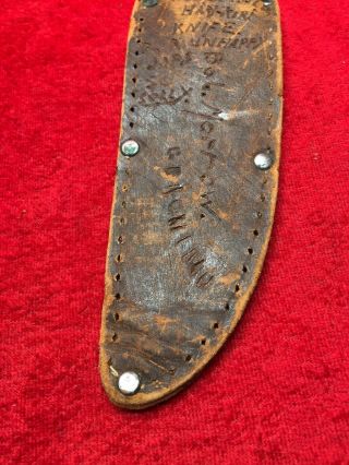 Rare Vintage Leather WWII WW2 Fighting Knife Leather Sheath “For Unhappy Japs” 6