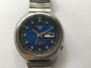 Seiko 5 Rare UFO Case cal.  6119 43mm with Blue Sushi Roll dial. 3