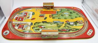 Vintage 1930 - 40s Louis Marx Union Station Tin Wind - Up Toy Train Set,  Nr,  5370