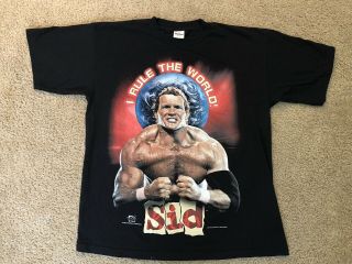 Vtg 1996 Wwf I Rule The World Sid Wrestling Shirt Mens Xl